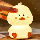 Axyaa Duck Patting Silicone Night Light: Rechargeable LED, Cute Children's Lamp, Home Decor