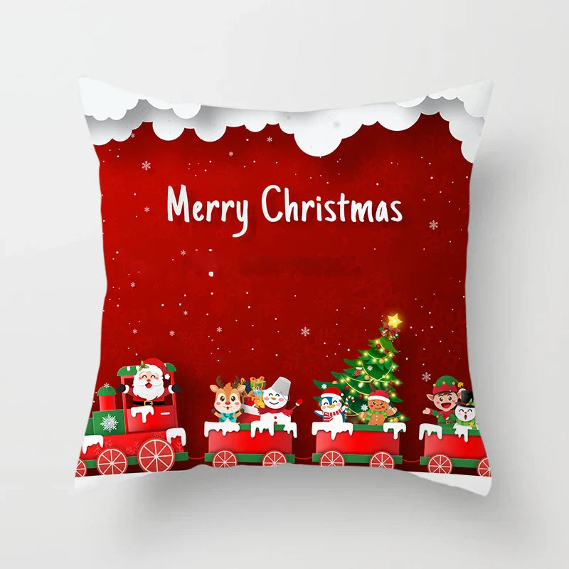 Axyaa Merry Christmas Green Pillowcase Sofa Decoration Cover
