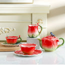 Axyaa Ceramic Rose Butterfly Teacup Set Milk Coffee Cup Camellia Afternoon Exquisite