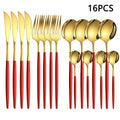 Axyaa 16-Piece Stainless Steel Tableware Set for Home, Hotel, and Restaurant