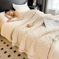 Axyaa Velvety Coral Flannel Sofa Blanket for Warmth and Cozy Comfort
