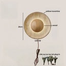 Axyaa LED Wall Sconce Wabi Sabi Yellow Travertine Stone Wood Bedroom Lamp