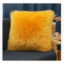 Axyaa Faux Wool Square Plush Throw Pillow with Cushion Core, for Bed, Sofa, or as Waist Headrest