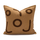 Axyaa Geometric Brown Embroidery Cushion Cover 45x45cm for Home Decoration