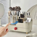 Axyaa Rotating Makeup Organizer with Drawer, Large Capacity Cosmetic Display Case.