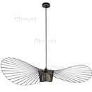 Axyaa Vintage Black Rattan LED Pendant Lamp - Home Ceiling Chandelier