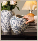 Axyaa Retro Blue White Porcelain Vases Living Room Decor Ornaments