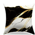 Axyaa Marble Pattern Pillow Cover - Black White Gold Design for Sofa Bedroom Car