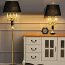 Axyaa Nordic Luxury Black Crystal Floor Lamp for Bedroom - Retro Villa Design