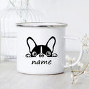Axyaa Cartoon Panda Dog Enamel Coffee Mug Custom Name Kids Birthday Gift