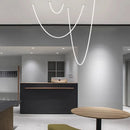 Axyaa Tubular Loop Chandelier: Nordic Minimalist Design for Kitchen, Hotel Lobby, Villa Loft