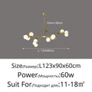 Axyaa Modern Glass Ball Molecular LED Ceiling Chandelier for Home Lighting