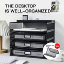 Axyaa Desk Organizer with Drawer and Screen Tray, Multi-functional File Rack