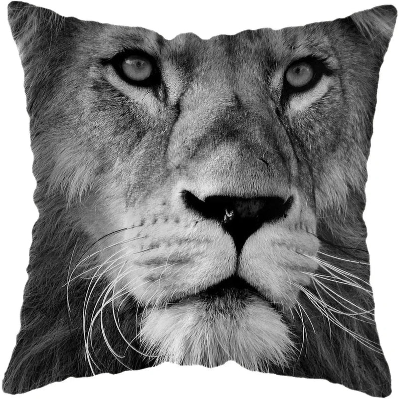 Wild Animals Lions Tigers Cushion Cover - Axyaa Luxury Home Decor