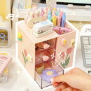 Axyaa Kawaii Desk Pen Holder & Organizer Box - Multifunctional Desktop Storage Organizing