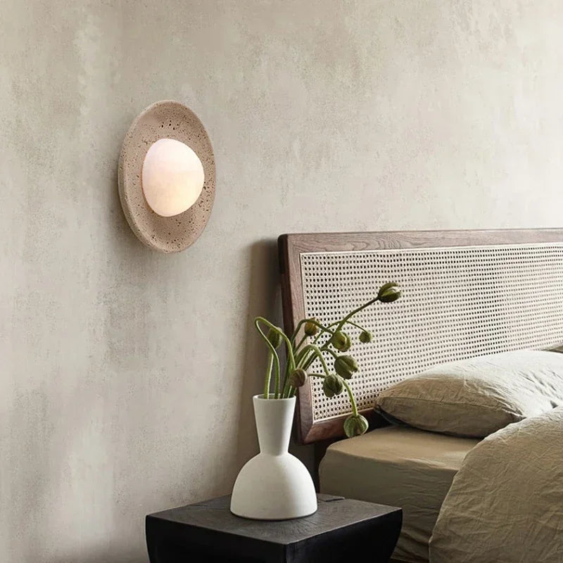 Axyaa Stone Circular LED Sconce Lamp