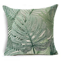Axyaa Tropical Plants Linen Cushion Cover 45x45cm - Decorative Sofa Bed Pillow Case