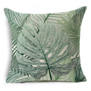 Axyaa Tropical Plants Linen Cushion Cover 45x45cm - Decorative Sofa Bed Pillow Case