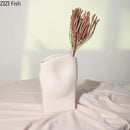 Axyaa Ceramic Vase Art Flowers Utensils Desktop Ornament Dried Flower Vases Decor