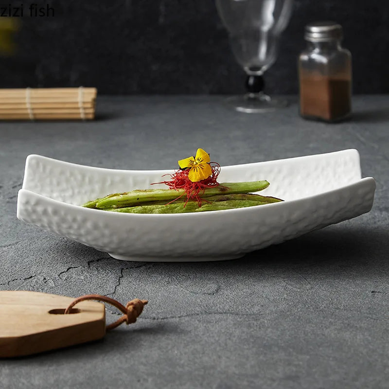 Axya Stone White Ceramic Dinner Plate for Restaurants and Home Dining