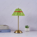 Axyaa Rattan Umbrella Lamp: Rechargeable LED Desk Light for Home, Hotel, and Dining Area