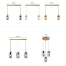 Axyaa Rippled Glass Multi-Head Pendant Light for Dining Room & Kitchen