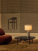 Axyaa Stripe Marble Table Lamp: Luxury Vintage Desk Light