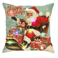 Axyaa LED Luminous Christmas Pillowcase with Santa Claus and Fawn Pattern
