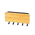 Bamboo Key Hanger Holder Wall Organizer Key Rack Hooks Coat Hanger by Axyaa