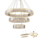 Axyaa Modern LED Crystal Round Chandelier for Dinning Living Room