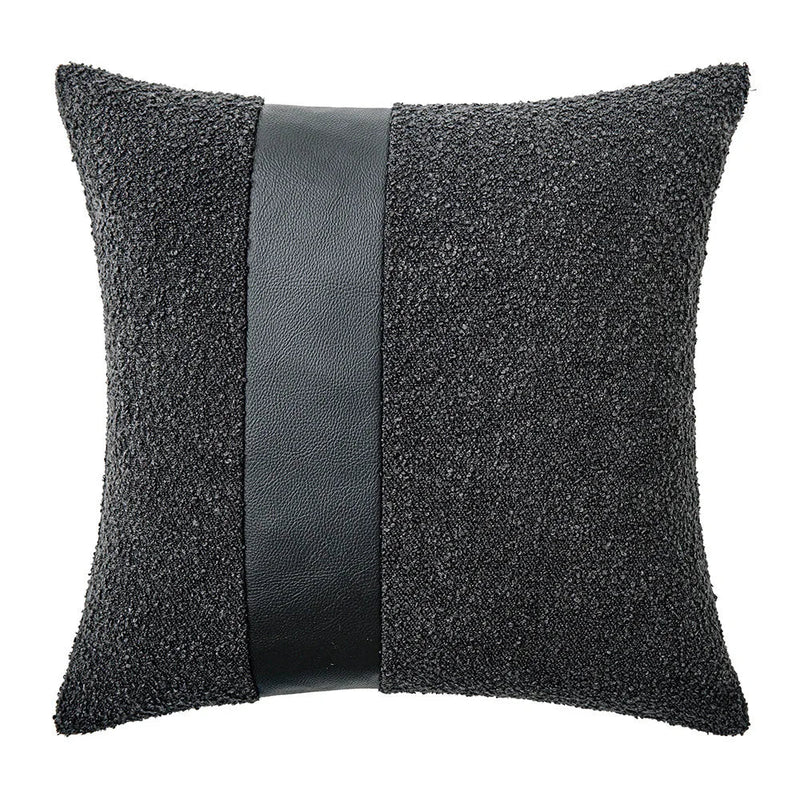 Faux Leather Textured Accent Pillow Cover in 9 Colors by Axyaa