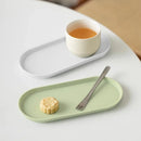 Axyaa Oval Plastic Sushi Plate Multi Functional Cup Mat Snack Teapot Drain Mat Tray