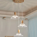 Axyaa Solid Wood Glass Pendant Light for Bedroom Living Room Restaurant