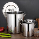 Axya Stainless Steel Soup Pot with Handle Lid - Chef's Kitchen Cooking Pail