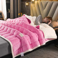 Axyaa Cozy Winter Double-sided Quilted Lamb Wool Blanket
