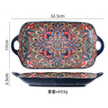 Axyaa Ceramic Vintage Hand-painted Plate Set