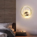 Axyaa Circle Glass Wall Light: Minimalist Nordic Crystal Bedside Lamp
