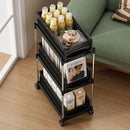 Axyaa Wheeled Storage Rack, Tiered Organizer, Space-Saving Shelf for Home & Kitchen