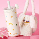 Axyaa Double-layer Vacuum Flask Straw Cup: Stainless Steel & Glass Liner