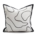 Axyaa Black Jacquard Sofa Cushion Cover: French Romantic Throw Pillow for Living Room