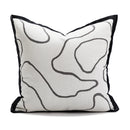 Axyaa Black Jacquard Sofa Cushion Cover: French Romantic Throw Pillow for Living Room
