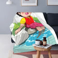 Heidi Alps Fleece Blanket Soft Cozy Throw Bedding for Sofa by Axyaa