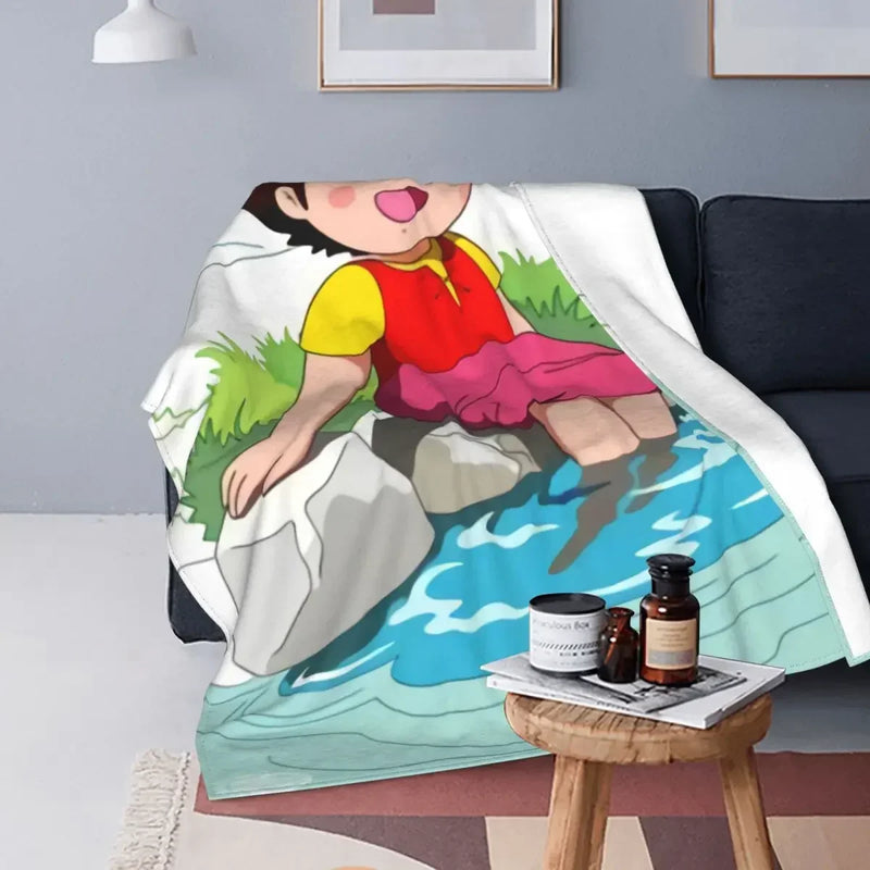 Heidi Alps Fleece Blanket Soft Cozy Throw Bedding for Sofa by Axyaa