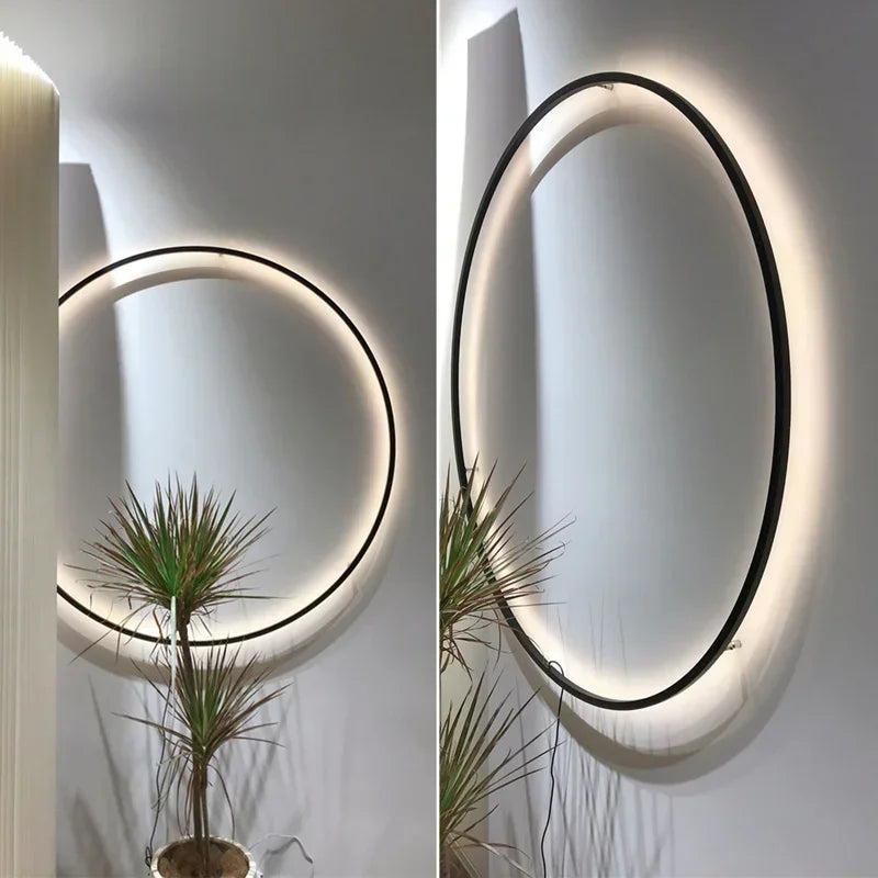 Axya Modern LED Wall Lamp Round Ring Nordic Design Indoor USB Wall Sconce