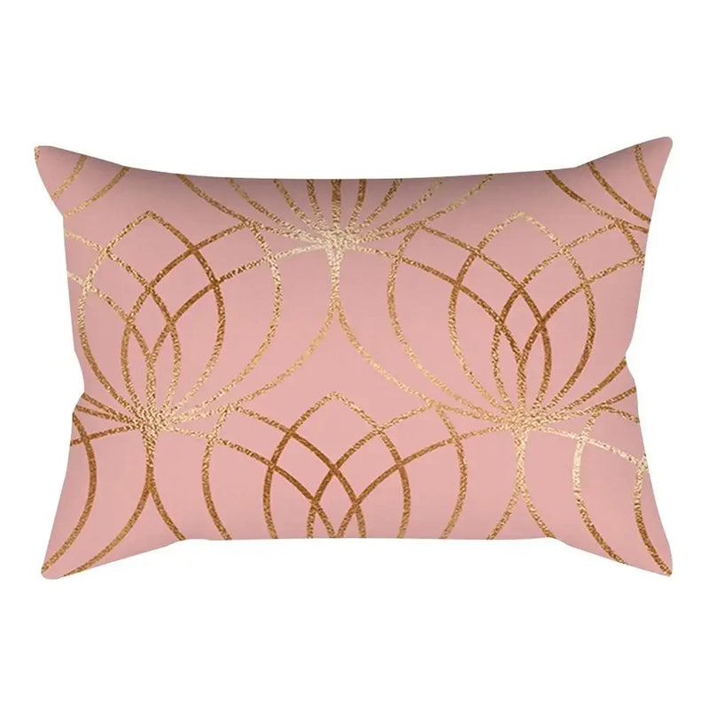 Axyaa Pink Geometric Stripes Pillow Cover for Home Decor and Living Room