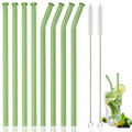 Axyaa Glass Straws - Set of 10 Eco-Friendly Reusable Cocktail Smoothie Bar Accessories