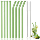 Axyaa Glass Straws - Set of 10 Eco-Friendly Reusable Cocktail Smoothie Bar Accessories
