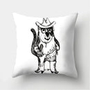 Axyaa Black & White Cat Pattern Cushion Cover for Living Room, Bedroom & Sofa