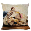 Cute Bulldog Hand-Painted Linen Pillowcase by Axyaa Teddy Collection