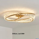 Axyaa Gold Metal LED Dimmable Ceiling Light with K9 Crystals